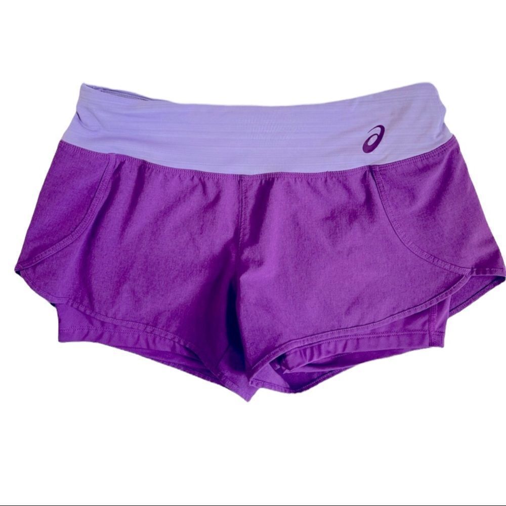 ASICS Athletic Running Shorts Dark Purple Light Purple Women’s Size Small (S)